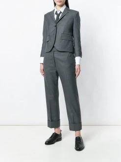 Thom Browne Center-back Stripe Sport Coat In Solid Wool Twill