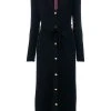Thom Browne Half-and-half Rib Knit Striped Long Cardigan