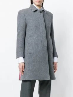 Thom Browne Unlined Bal Collar Overcoat In Boiled Wool