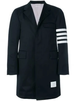 Thom Browne Unconstructed 4-Bar Stripe Classic Chesterfield Overcoat