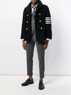 Thom Browne Unconstructed Classic Shearling Peacoat