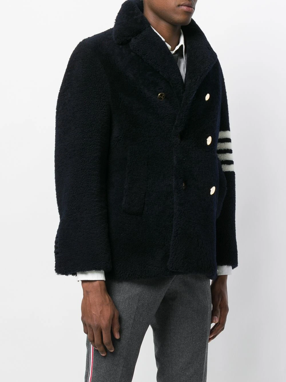 Coupon π Thom Browne Unconstructed Classic Shearling Peacoat peacoats of men β€οΈ 3 Thom Browne Unconstructed Classic Shearling Peacoat