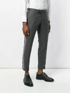 Thom Browne Seamed Elastic Stripe Skinny Wool Trouser