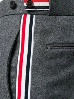 Thom Browne Seamed Elastic Stripe Skinny Wool Trouser