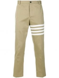 Thom Browne Seamed 4-Bar Stripe Unconstructed Chino Trouser In Cotton Twill