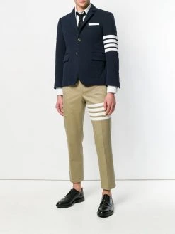 Thom Browne Seamed 4-Bar Stripe Unconstructed Chino Trouser In Cotton Twill