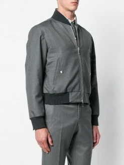 Thom Browne 4-Bar Ribbed Knit Blouson Jacket