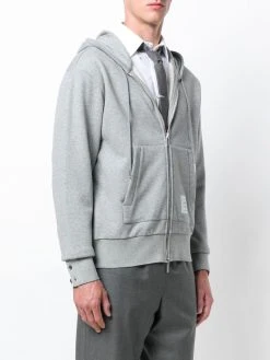 Thom Browne Center-Back Stripe Zip-Up Hoodie