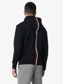Thom Browne Center-Back Stripe Loopback Hoodie