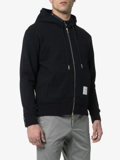 Thom Browne Center-Back Stripe Loopback Hoodie
