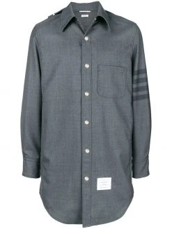 Thom Browne 4-Bar hooded shirt jacket