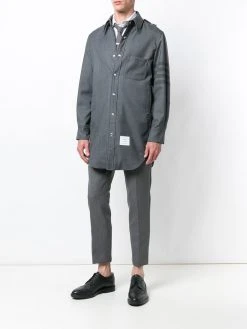Thom Browne 4-Bar hooded shirt jacket