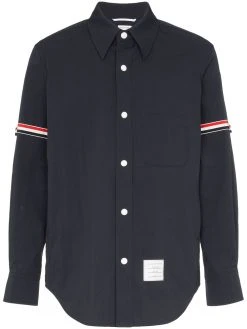 Thom Browne Solid Nylon Armband Shirt Jacket