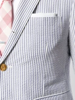 Thom Browne Seersucker High-Armhole Sport Coat