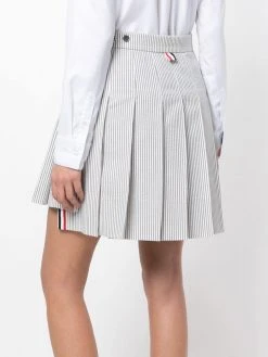 Thom Browne Seersucker Mini Pleated Skirt