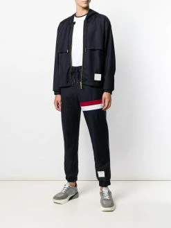 Thom Browne Center-Back Stripe Wool Hoodie