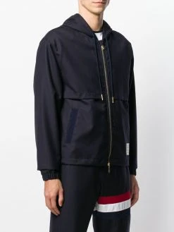Thom Browne Center-Back Stripe Wool Hoodie