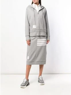 Thom Browne Center-Back Stripe Zip-Up Hoodie