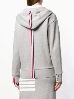 Thom Browne Center-Back Stripe Zip-Up Hoodie