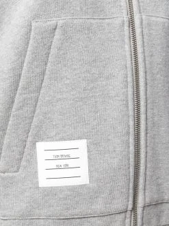 Thom Browne Center-Back Stripe Zip-Up Hoodie