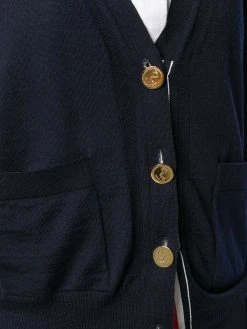 Brand new π Thom Browne Grosgrain Cuff Wool Cardigan cardigans of women β 9 Thom Browne Grosgrain Cuff Wool Cardigan