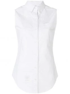 Thom Browne Sleeveless Grosgrain Oxford Shirt