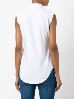 Thom Browne Sleeveless Grosgrain Oxford Shirt