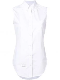 Thom Browne Sleeveless Grosgrain Poplin Shirt