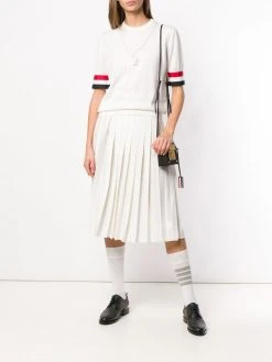 Thom Browne Rwb Cuff Fine Merino Tee