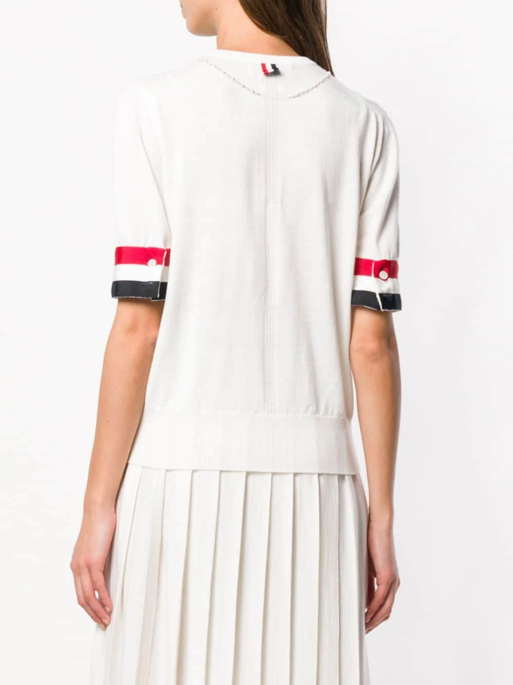Best Sale ✔️ Thom Browne Rwb Cuff Fine Merino Tee knitted tops of women 🤩 4 Thom Browne Rwb Cuff Fine Merino Tee