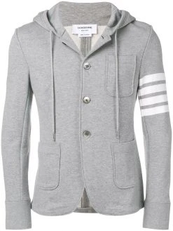 Thom Browne 4-bar Loopback Hooded Sport Coat