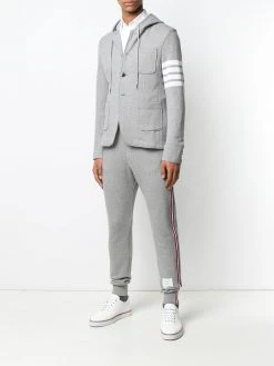 Thom Browne 4-bar Loopback Hooded Sport Coat