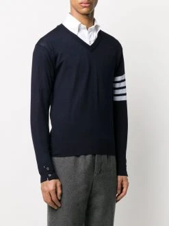 Thom Browne fine merino wool V-neck jumper