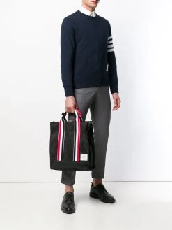 Thom Browne grosgrain stripe tote bag
