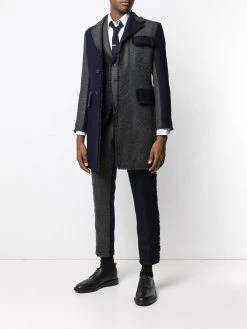 Thom Browne frayed edges overcoat