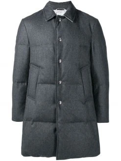 Thom Browne Wool Flannel Bal Collar Overcoat