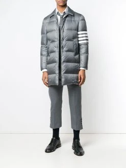 Thom Browne 4-bar Matte Nylon Bal Collar Overcoat