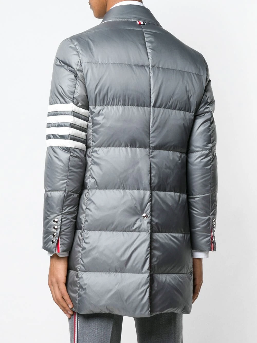 Best Pirce βοΈ Thom Browne 4 bar Matte Nylon Bal Collar Overcoat down coats of men π 4 Thom Browne 4-bar Matte Nylon Bal Collar Overcoat