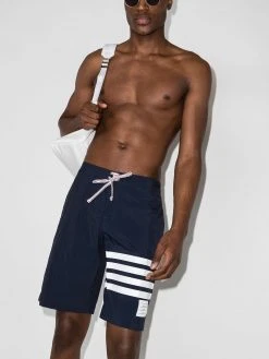 Budget ❤️ Thom Browne 4 bar Swim Tech Board Short swim & board shorts of men ⭐ 7 Thom Browne 4-bar Swim Tech Board Short