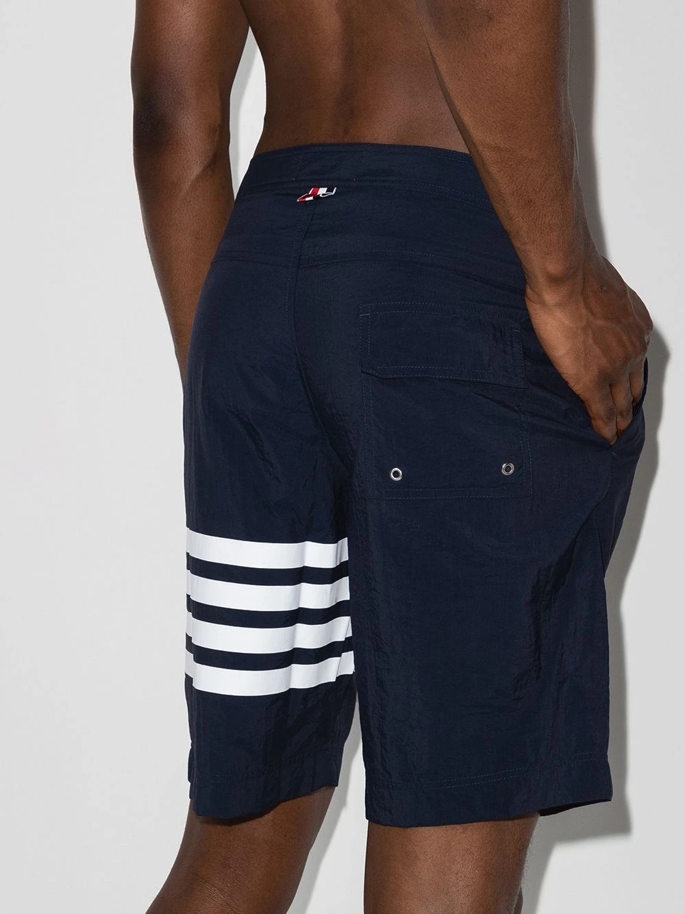 Budget ❤️ Thom Browne 4 bar Swim Tech Board Short swim & board shorts of men ⭐ 3 Thom Browne 4-bar Swim Tech Board Short