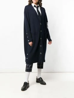 Thom Browne 4-Bar exaggerated V-neck cardigan