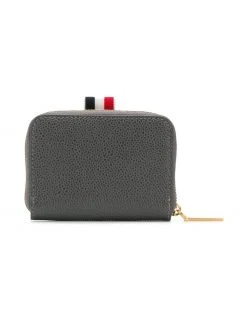 Thom Browne Dark Grey Pebbled Zip Around Wallet
