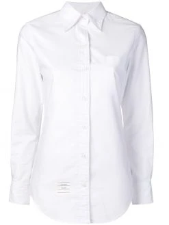 Thom Browne RWB tab long-sleeve Oxford shirt