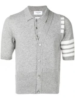 Thom Browne 4-bar 2-in-1 Cashmere Half-vest Polo