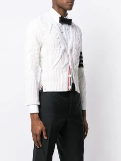 Thom Browne 4-bar Aran Cable Short Cardigan