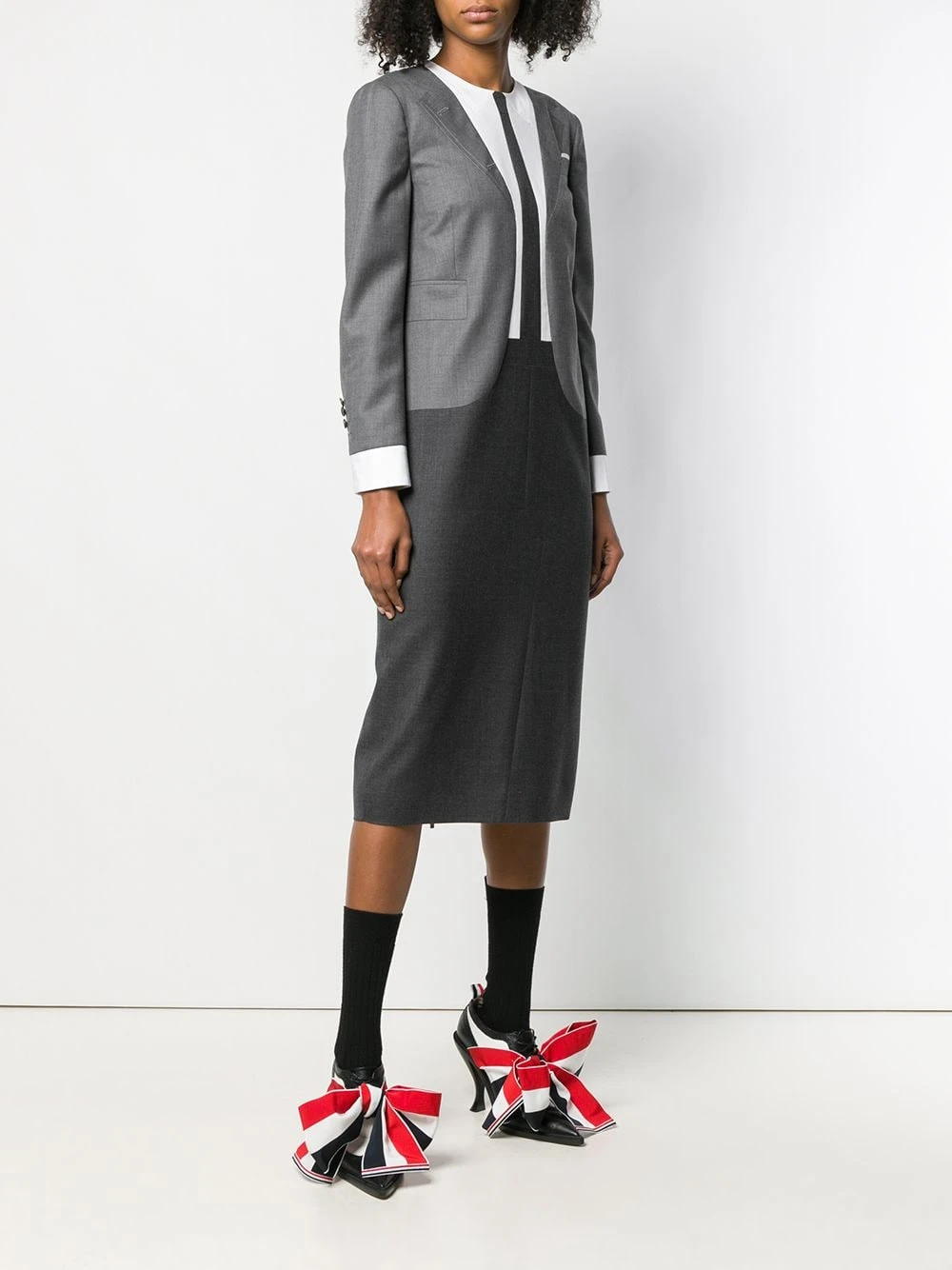 Budget ✨ Thom Browne Trompe L'Oeil Super 120s Suit🔔 Dress day Dresses of women ❤️ 3 Thom Browne Trompe L'Oeil Super 120s Suit Dress