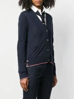 Thom Browne RWB tipping cashmere cardigan