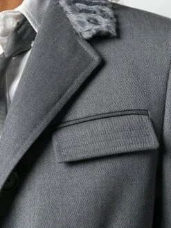 Hot Sale π Thom Browne Fur Collar Elongated Chesterfield single breasted coats of women π 11 Thom Browne Fur Collar Elongated Chesterfield