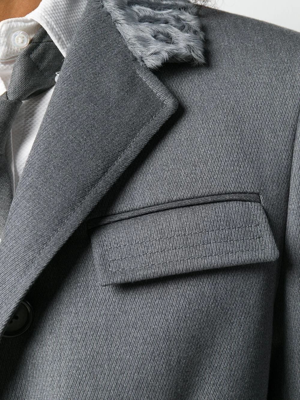 Hot Sale π Thom Browne Fur Collar Elongated Chesterfield single breasted coats of women π 5 Thom Browne Fur Collar Elongated Chesterfield