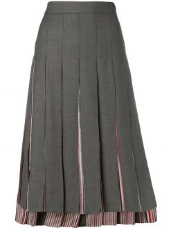 Thom Browne super 120s combo pleat skirt